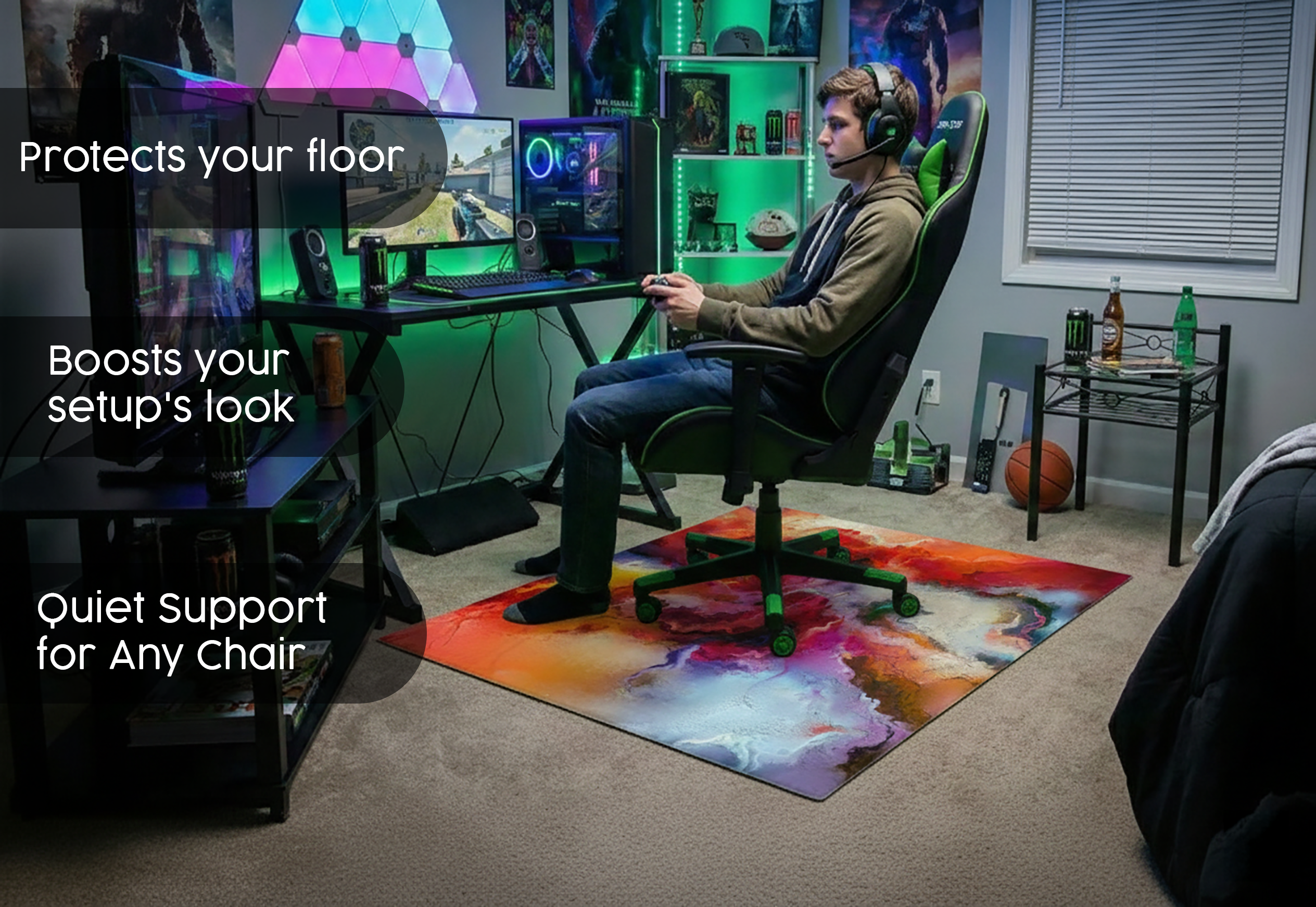 Precision Floor Mat - Innovative Custom PVC Mat for Home, Kitchen & Playrooms – Water Resistant, Stain-Proof & Kids-Safe - Vibrant Designs with Adjustable Sizes from 20x20 cm up to 200x300 cm : Colourful spots