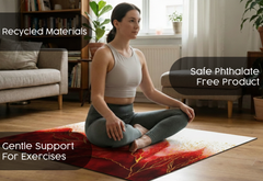 Precision Floor Mat - Innovative Custom PVC Mat for Home, Kitchen & Playrooms – Water Resistant, Stain-Proof & Kids-Safe - Vibrant Designs with Adjustable Sizes from 20x20 cm up to 200x300 cm : Red marble leaves