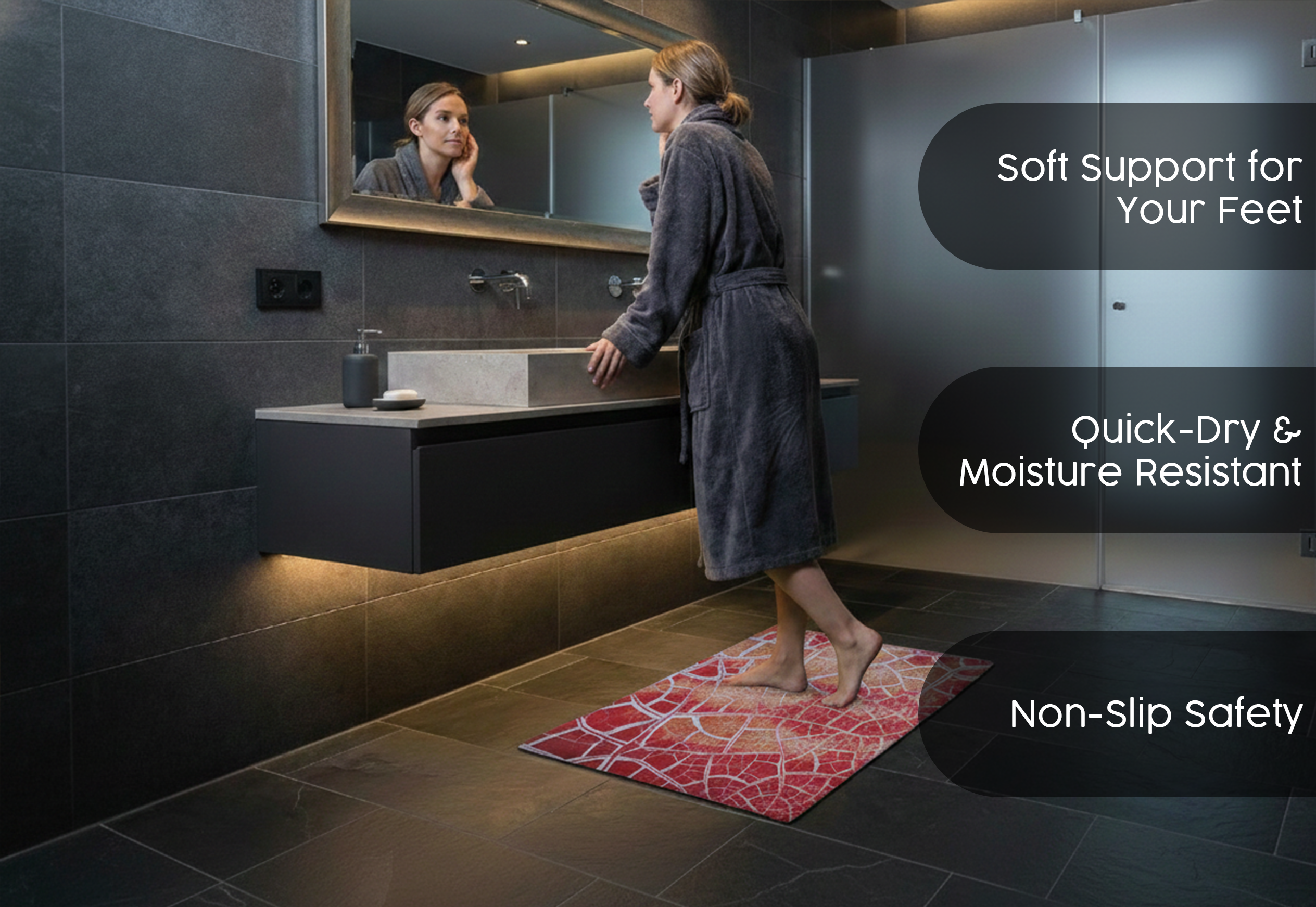 Precision Floor Mat - Innovative Custom PVC Mat for Home, Kitchen & Playrooms – Water Resistant, Stain-Proof & Kids-Safe - Vibrant Designs with Adjustable Sizes from 20x20 cm up to 200x300 cm : Texture 3