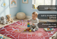 Precision Floor Mat - Innovative Custom PVC Mat for Home, Kitchen & Playrooms – Water Resistant, Stain-Proof & Kids-Safe - Vibrant Designs with Adjustable Sizes from 20x20 cm up to 200x300 cm : Texture 3