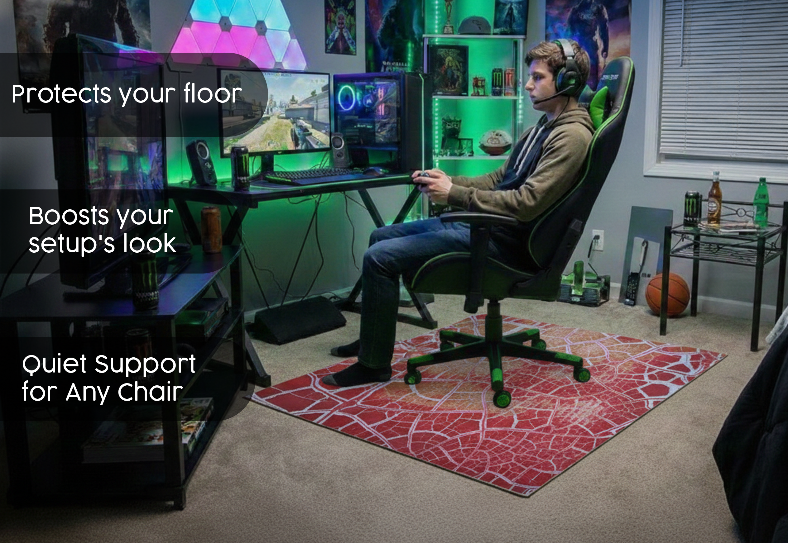 Precision Floor Mat - Innovative Custom PVC Mat for Home, Kitchen & Playrooms – Water Resistant, Stain-Proof & Kids-Safe - Vibrant Designs with Adjustable Sizes from 20x20 cm up to 200x300 cm : Texture 3