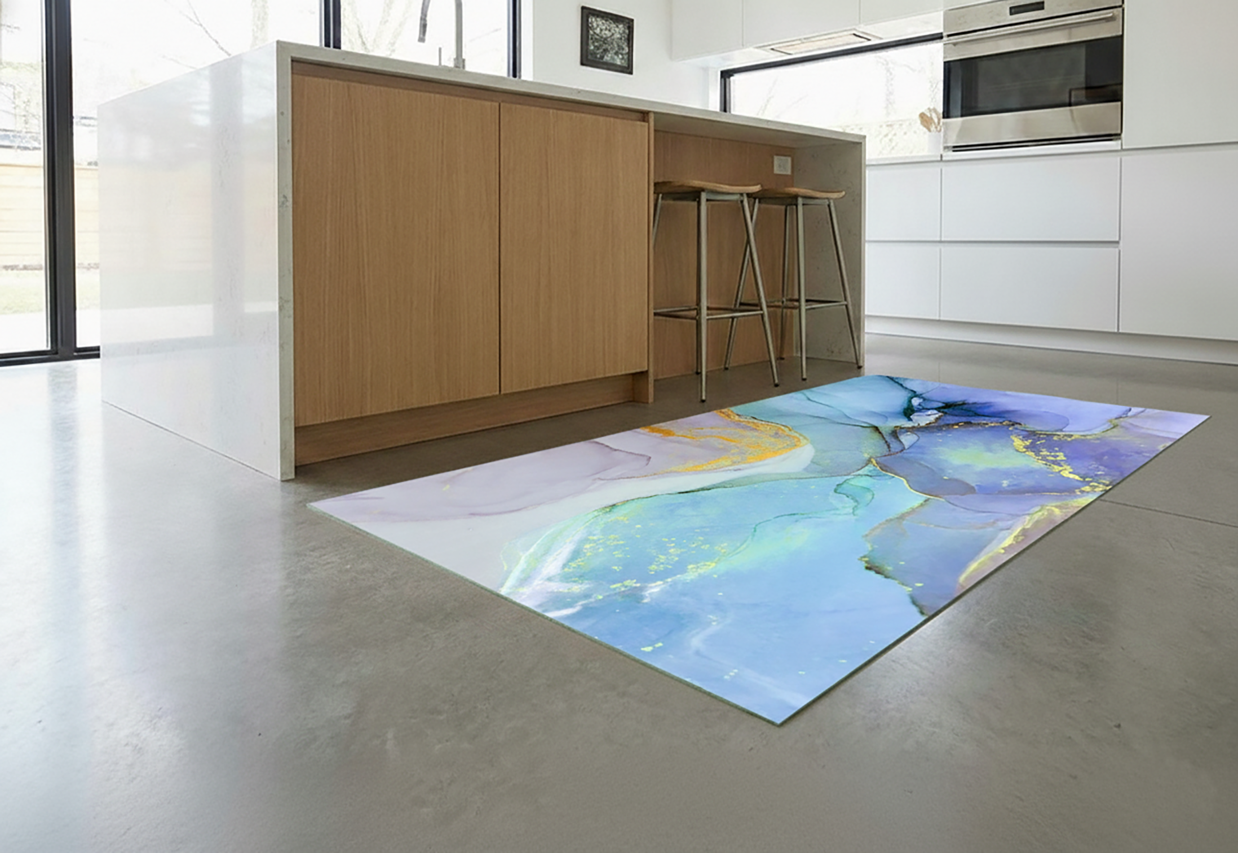 Precision Floor Mat - Innovative Custom PVC Mat for Home, Kitchen & Playrooms – Water Resistant, Stain-Proof & Kids-Safe - Vibrant Designs with Adjustable Sizes from 20x20 cm up to 200x300 cm : Splashes of paint 1