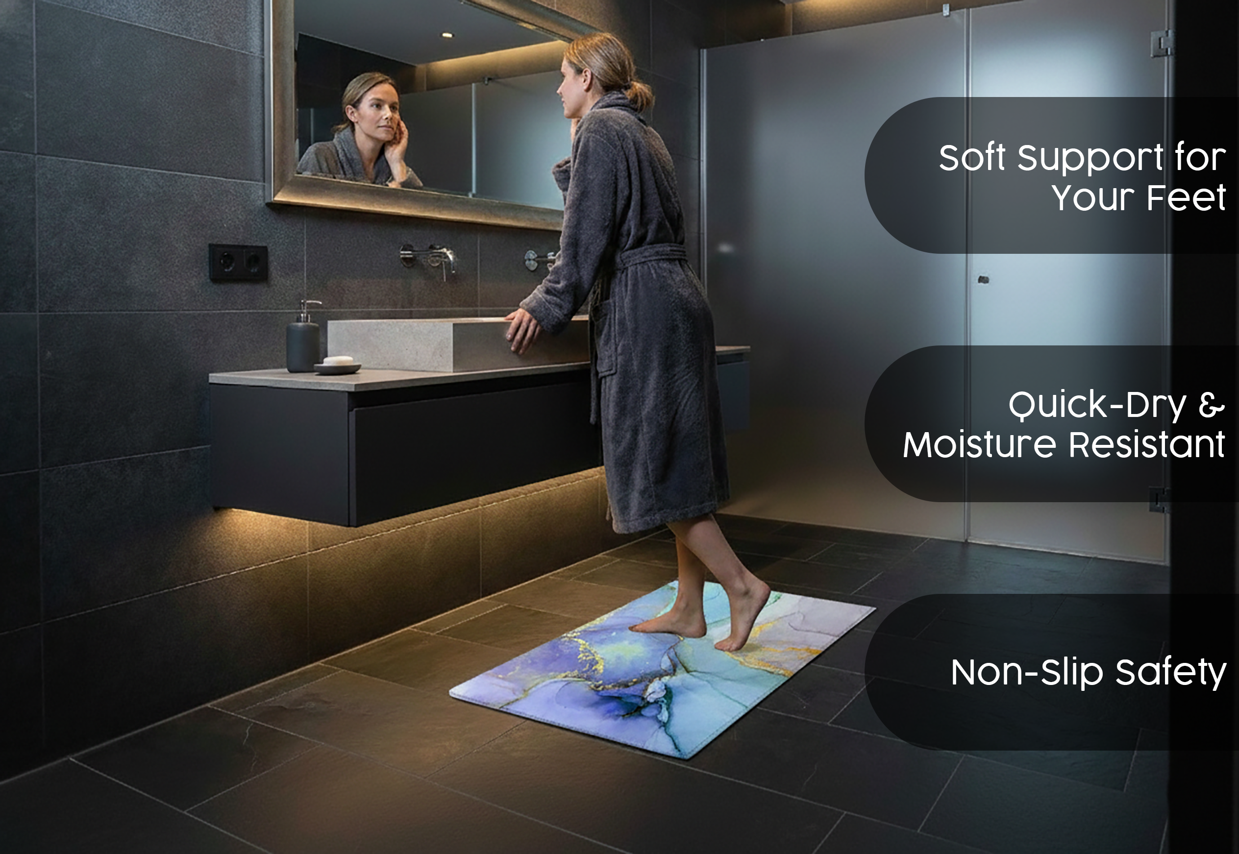 Precision Floor Mat - Innovative Custom PVC Mat for Home, Kitchen & Playrooms – Water Resistant, Stain-Proof & Kids-Safe - Vibrant Designs with Adjustable Sizes from 20x20 cm up to 200x300 cm : Splashes of paint 1