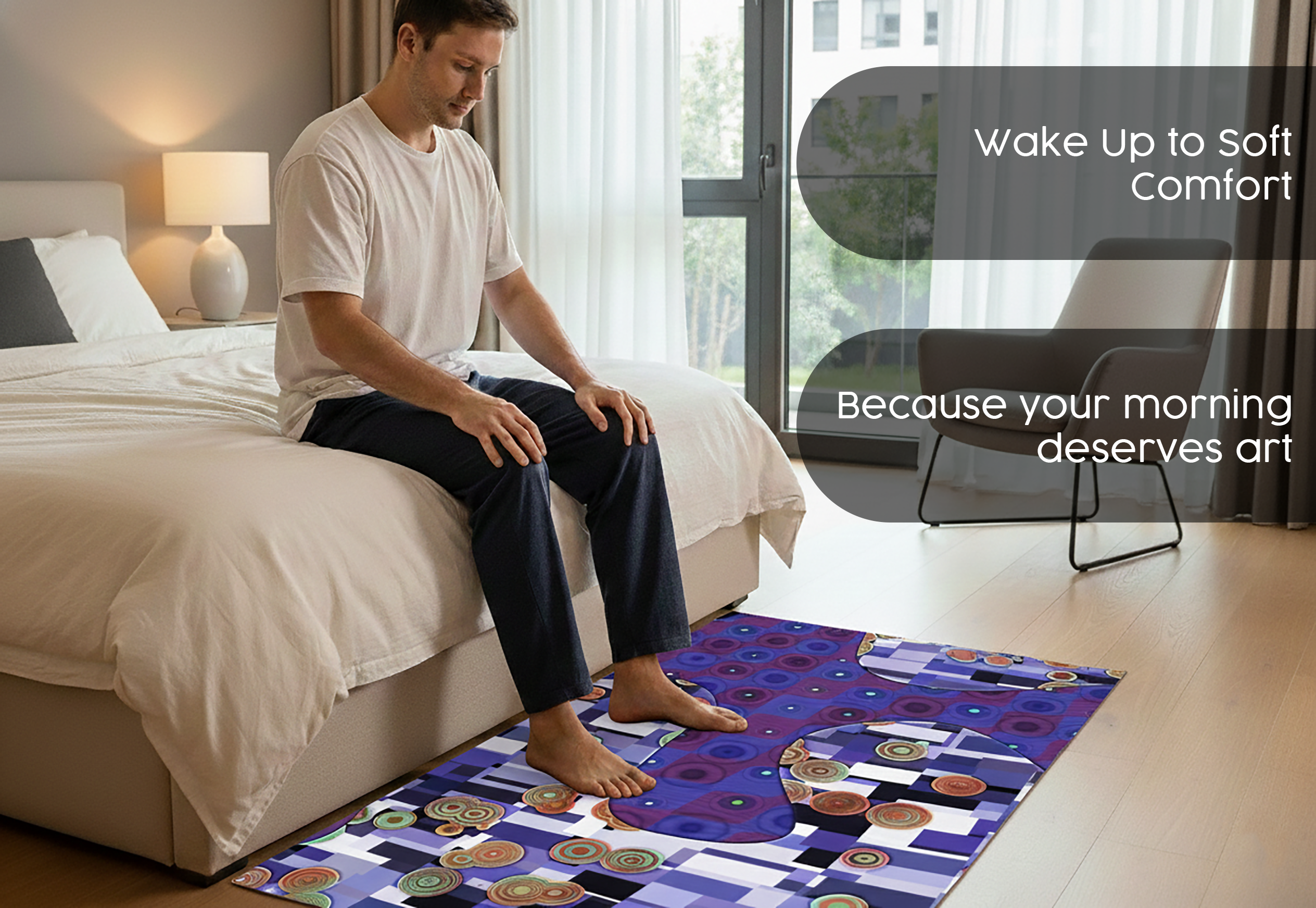 Precision Floor Mat - Innovative Custom PVC Mat for Home, Kitchen & Playrooms – Water Resistant, Stain-Proof & Kids-Safe - Vibrant Designs with Adjustable Sizes from 20x20 cm up to 200x300 cm : Coloured circles