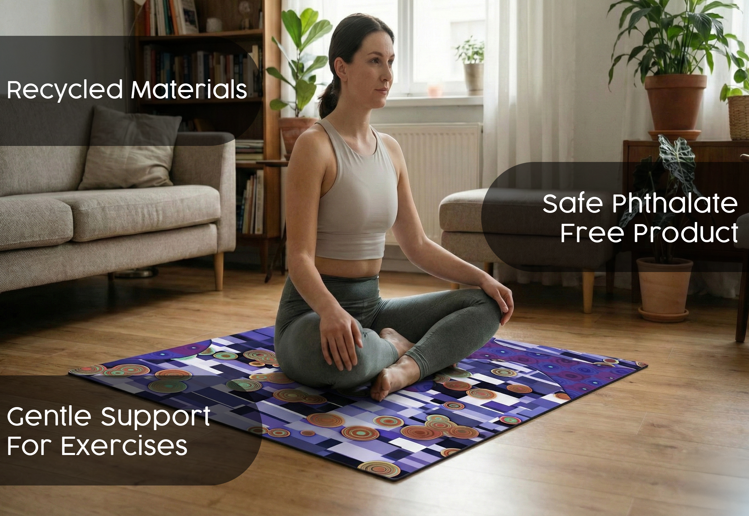 Precision Floor Mat - Innovative Custom PVC Mat for Home, Kitchen & Playrooms – Water Resistant, Stain-Proof & Kids-Safe - Vibrant Designs with Adjustable Sizes from 20x20 cm up to 200x300 cm : Coloured circles