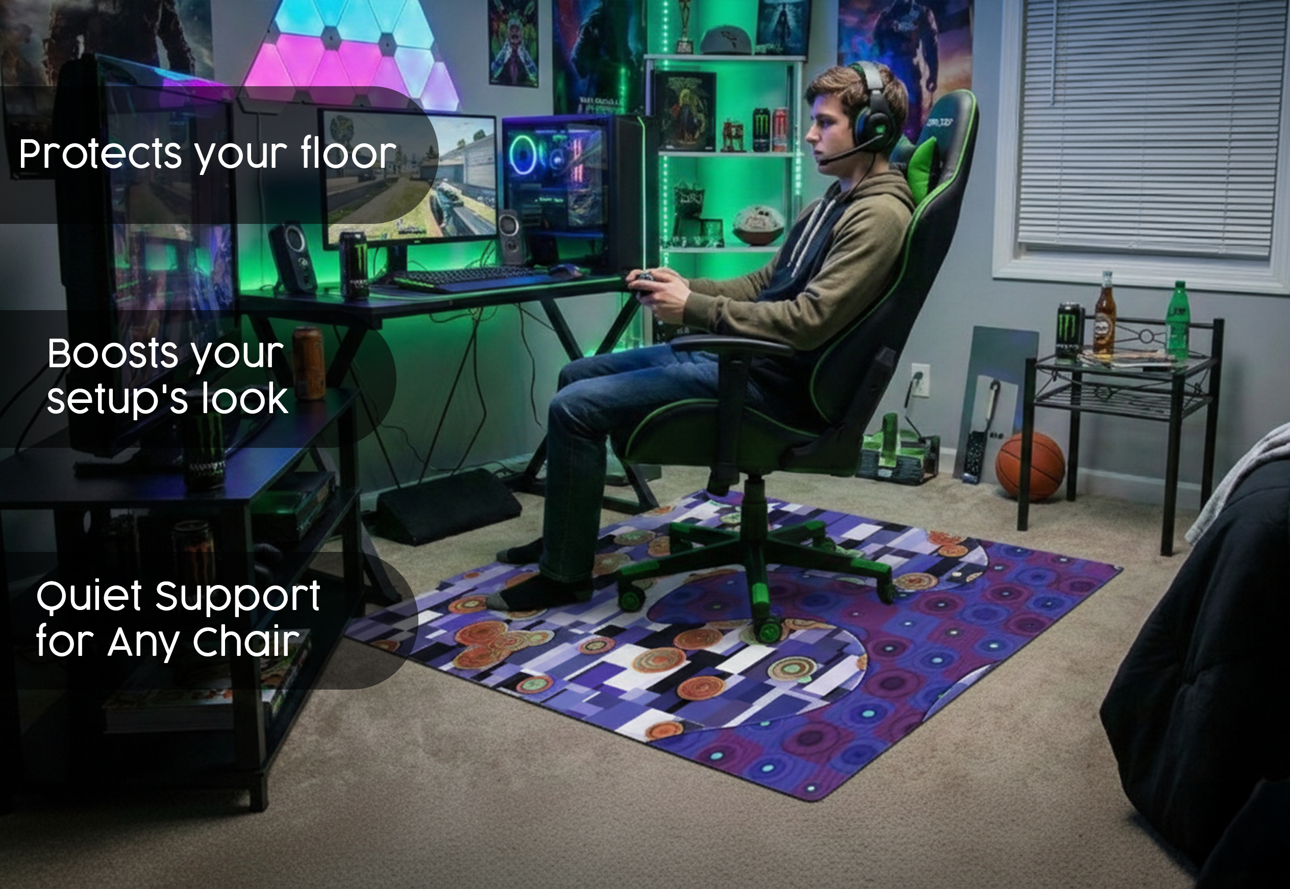 Precision Floor Mat - Innovative Custom PVC Mat for Home, Kitchen & Playrooms – Water Resistant, Stain-Proof & Kids-Safe - Vibrant Designs with Adjustable Sizes from 20x20 cm up to 200x300 cm : Coloured circles