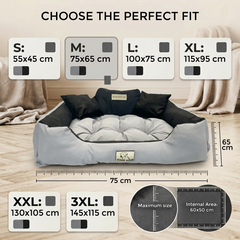Light Grey Waterproof Dog Bed - Handmade Codura Fabric Cushion | Concept Crystal