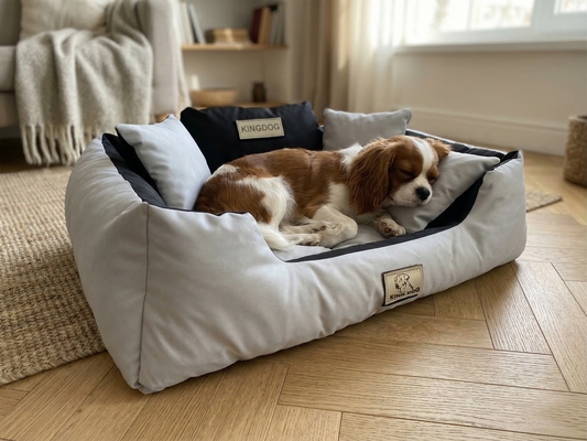 Light Grey Waterproof Dog Bed - Handmade Codura Fabric Cushion | Concept Crystal