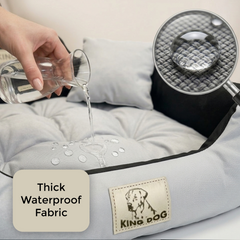 Light Grey Waterproof Dog Bed - Handmade Codura Fabric Cushion | Concept Crystal