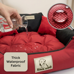 Red Premium Waterproof Bed - Plush Silicone Fill - Handmade in EU | Concept Crystal
