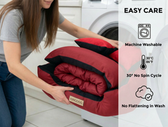 Red Premium Waterproof Bed - Plush Silicone Fill - Handmade in EU | Concept Crystal
