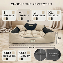 Beige Waterproof Dog Bed - Durable Codura Fabric & Silicone Fill | Concept Crystal