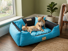 Blue Durable Dog Bed - Waterproof & Easy Wash Codura - Handmade | Concept Crystal
