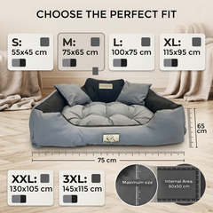 Dark Grey Scratch-Resistant Dog Bed - Washable & Waterproof Codura | Concept Crystal