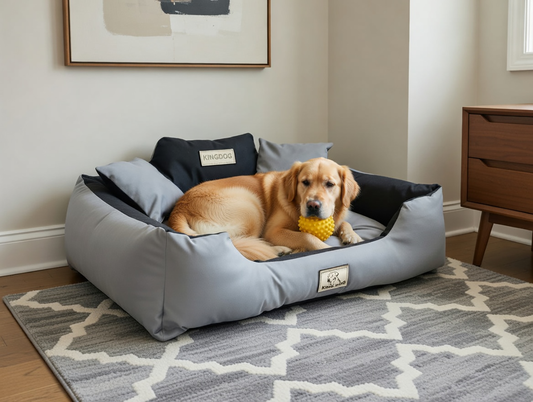 Dark Grey Scratch-Resistant Dog Bed - Washable & Waterproof Codura | Concept Crystal