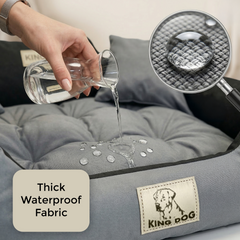 Dark Grey Scratch-Resistant Dog Bed - Washable & Waterproof Codura | Concept Crystal