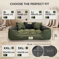 Green Odor-Resistant Dog Bed - Waterproof & Anti-Allergic Codura | Concept Crystal
