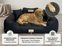 Black Hypoallergenic Dog Bed - Waterproof & Anti-Allergic Codura | Concept Crystal