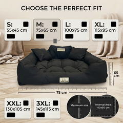 Black Hypoallergenic Dog Bed - Waterproof & Anti-Allergic Codura | Concept Crystal