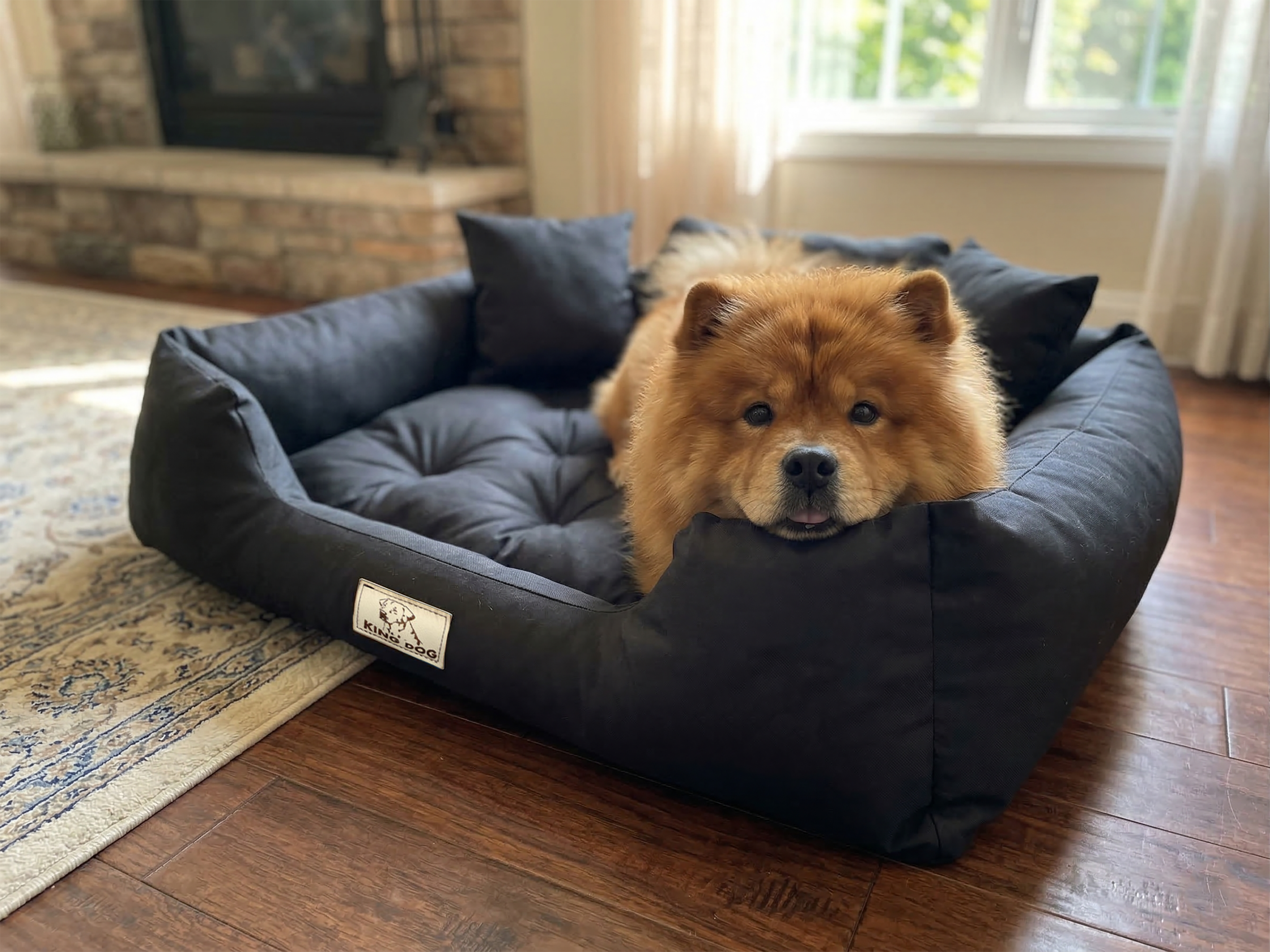 Black Hypoallergenic Dog Bed - Waterproof & Anti-Allergic Codura | Concept Crystal