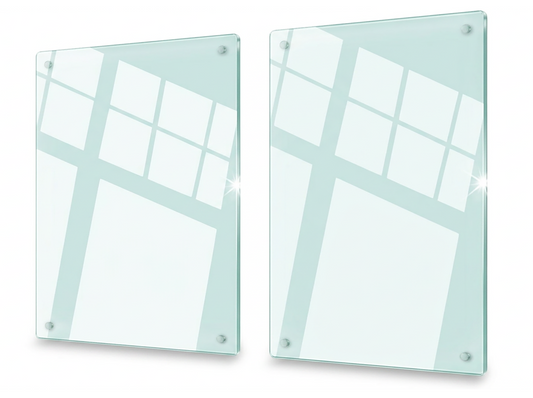 Concept Crystal XXL Glass Chopping Board (80x52cm / 2x 40x52), Giant Transparent Tempered Glass Worktop Saver, Clear Kitchen Countertop Surface Protector