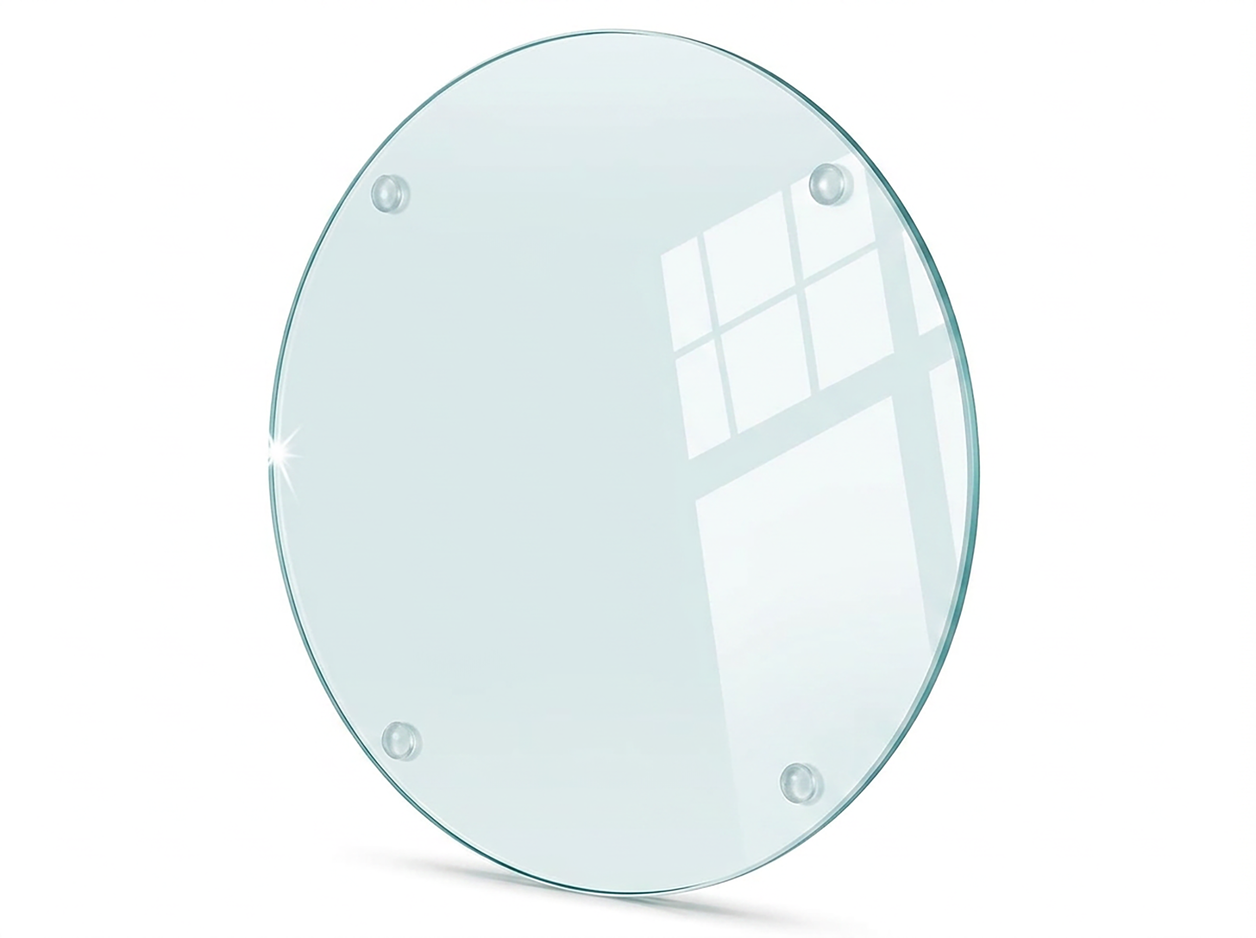 Concept Crystal Round Oval Glass Cutting Board (diameter 30/40cm), Transparent Tempered Glass Worktop Saver, Clear Kitchen Countertop Protector, Small Serving Board