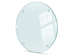 Concept Crystal Round Oval Glass Cutting Board (diameter 30/40cm), Transparent Tempered Glass Worktop Saver, Clear Kitchen Countertop Protector, Small Serving Board