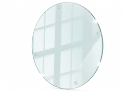 Concept Crystal Round Oval Glass Cutting Board (diameter 30/40cm), Transparent Tempered Glass Worktop Saver, Clear Kitchen Countertop Protector, Small Serving Board