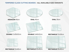 Concept Crystal Round Oval Glass Cutting Board (diameter 30/40cm), Transparent Tempered Glass Worktop Saver, Clear Kitchen Countertop Protector, Small Serving Board