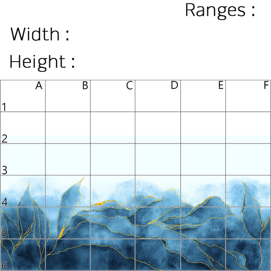 Precision Floor Mat - Innovative Custom PVC Mat for Home, Kitchen & Playrooms – Water Resistant, Stain-Proof & Kids-Safe - Vibrant Designs with Adjustable Sizes from 20x20 cm up to 200x300 cm : Blue marble leaves