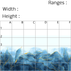 Precision Floor Mat - Innovative Custom PVC Mat for Home, Kitchen & Playrooms – Water Resistant, Stain-Proof & Kids-Safe - Vibrant Designs with Adjustable Sizes from 20x20 cm up to 200x300 cm : Blue marble leaves