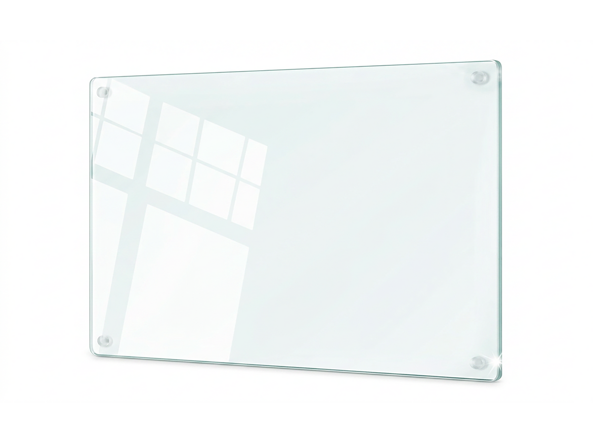 Concept Crystal Transparent Glass Chopping Board (52x40 / 52x30cm), Clear Tempered Glass Worktop Saver, Small Kitchen Countertop Protector & Pastry Board