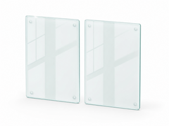 Concept Crystal Extra Large Glass Cutting Board (60x52 / 2x 30x52cm) Clear Tempered Glass Worktop Saver, Heavy Duty Transparent Kitchen Counter Protector