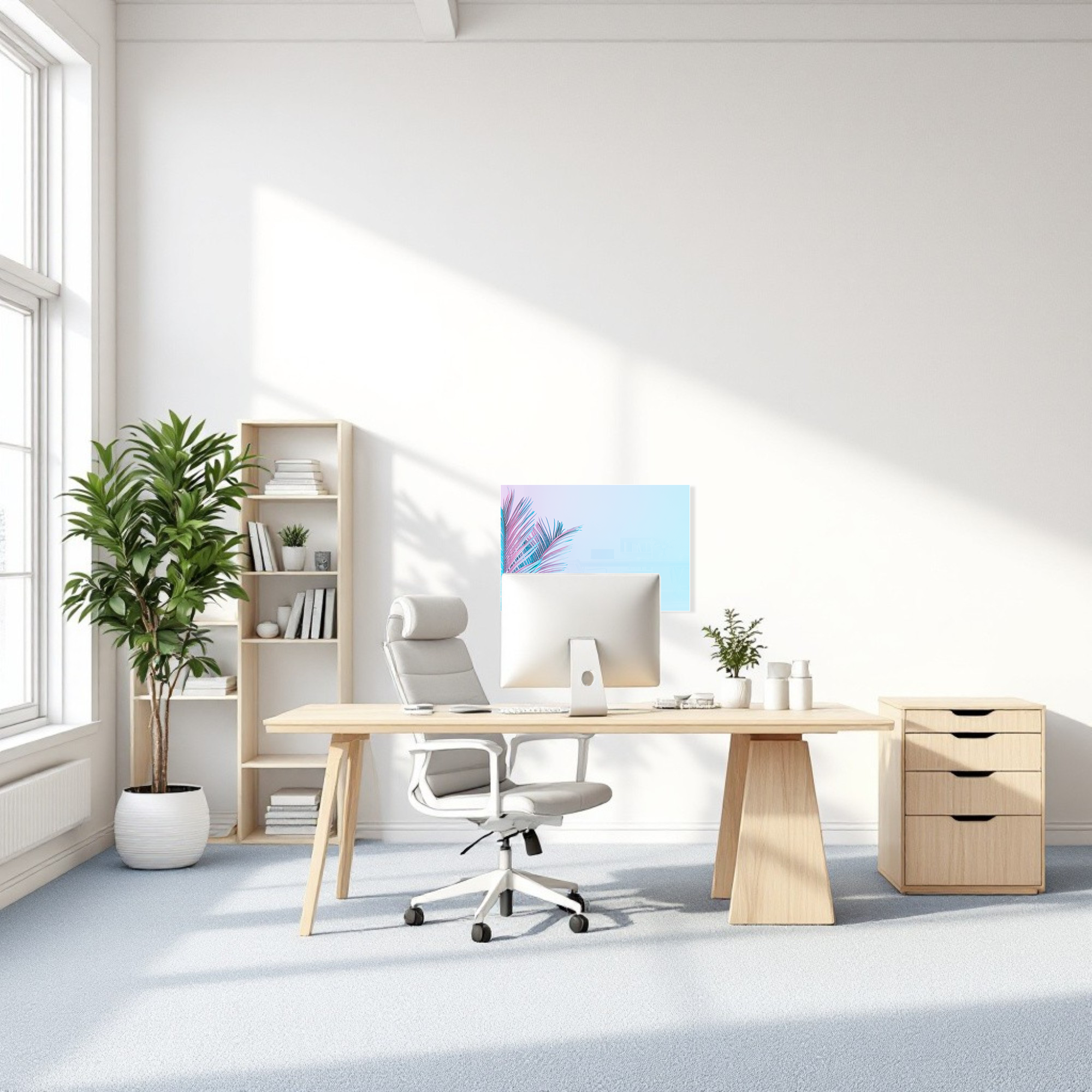 Magnetic Metal Board – Dry-Erase Wall Board & Strong Magnet Bulletin Board for Offices, Homes & Classrooms – Modern & Durable Wall Organizer : Tropical leaves