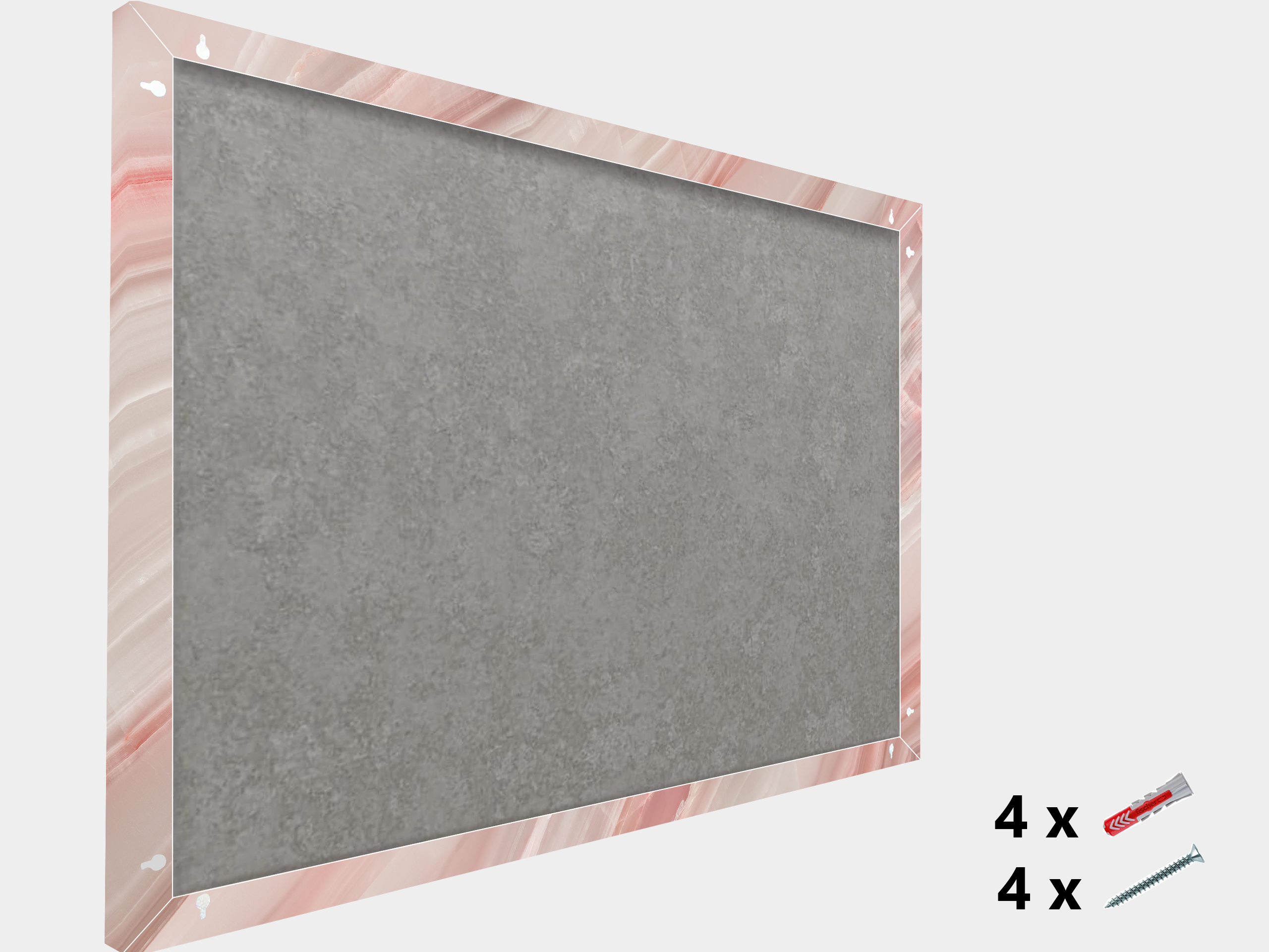 Concept Crystal ® 2-in-1 Magnetic Metal Whiteboard & Bulletin Board – Strong Magnet Board with Dry-Erase Surface for Notes, Schedules, & Photos – Ideal for Home & Office : Carrara pink marble