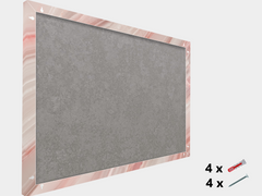 Concept Crystal ® 2-in-1 Magnetic Metal Whiteboard & Bulletin Board – Strong Magnet Board with Dry-Erase Surface for Notes, Schedules, & Photos – Ideal for Home & Office : Carrara pink marble