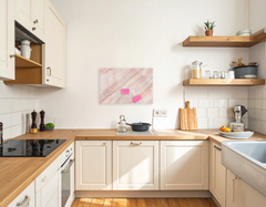 Concept Crystal ® 2-in-1 Magnetic Metal Whiteboard & Bulletin Board – Strong Magnet Board with Dry-Erase Surface for Notes, Schedules, & Photos – Ideal for Home & Office : Carrara pink marble