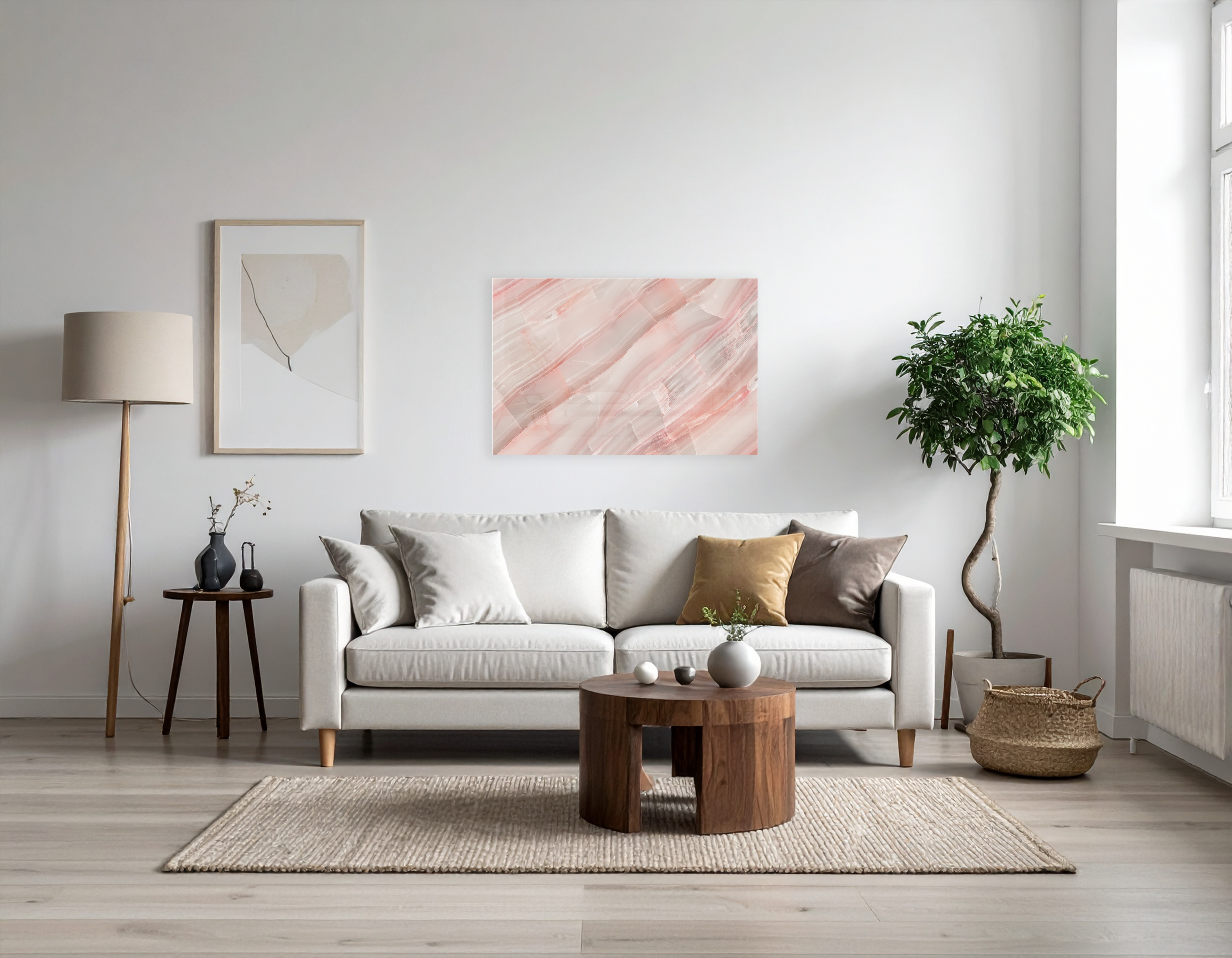 Concept Crystal ® 2-in-1 Magnetic Metal Whiteboard & Bulletin Board – Strong Magnet Board with Dry-Erase Surface for Notes, Schedules, & Photos – Ideal for Home & Office : Carrara pink marble