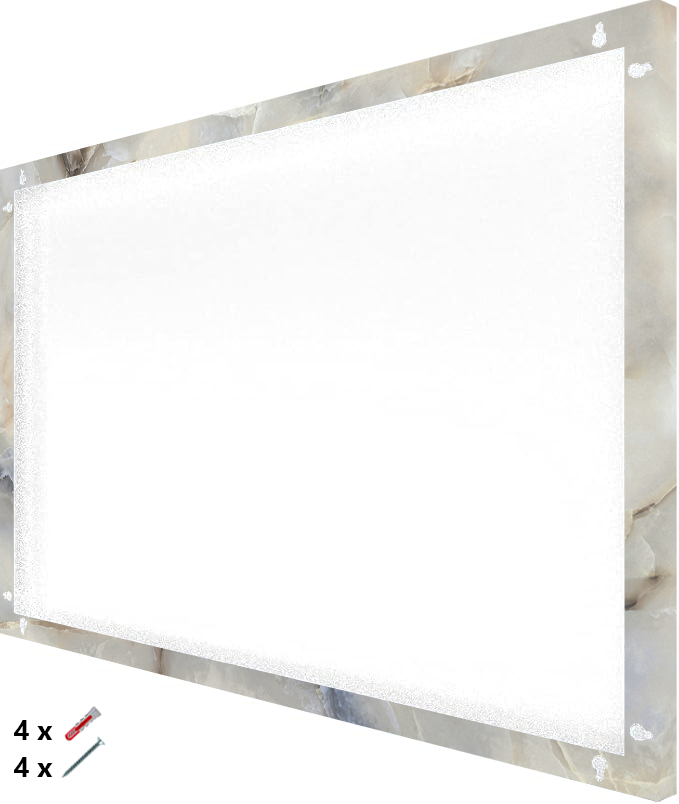 Magnetic Metal Board – Dry-Erase Wall Board & Strong Magnet Bulletin Board for Offices, Homes & Classrooms – Modern & Durable Wall Organizer : White marble design