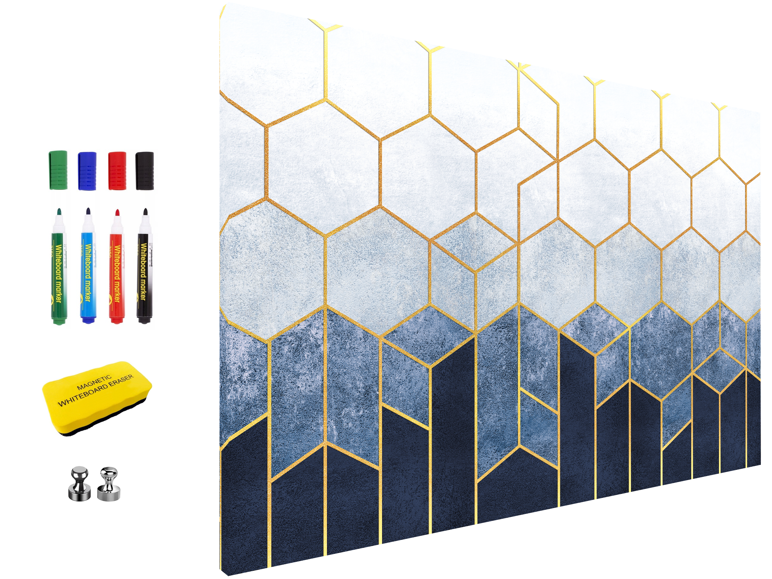 Magnetic Metal Board – Dry-Erase Wall Board & Strong Magnet Bulletin Board for Offices, Homes & Classrooms – Modern & Durable Wall Organizer : Geometric abstraction