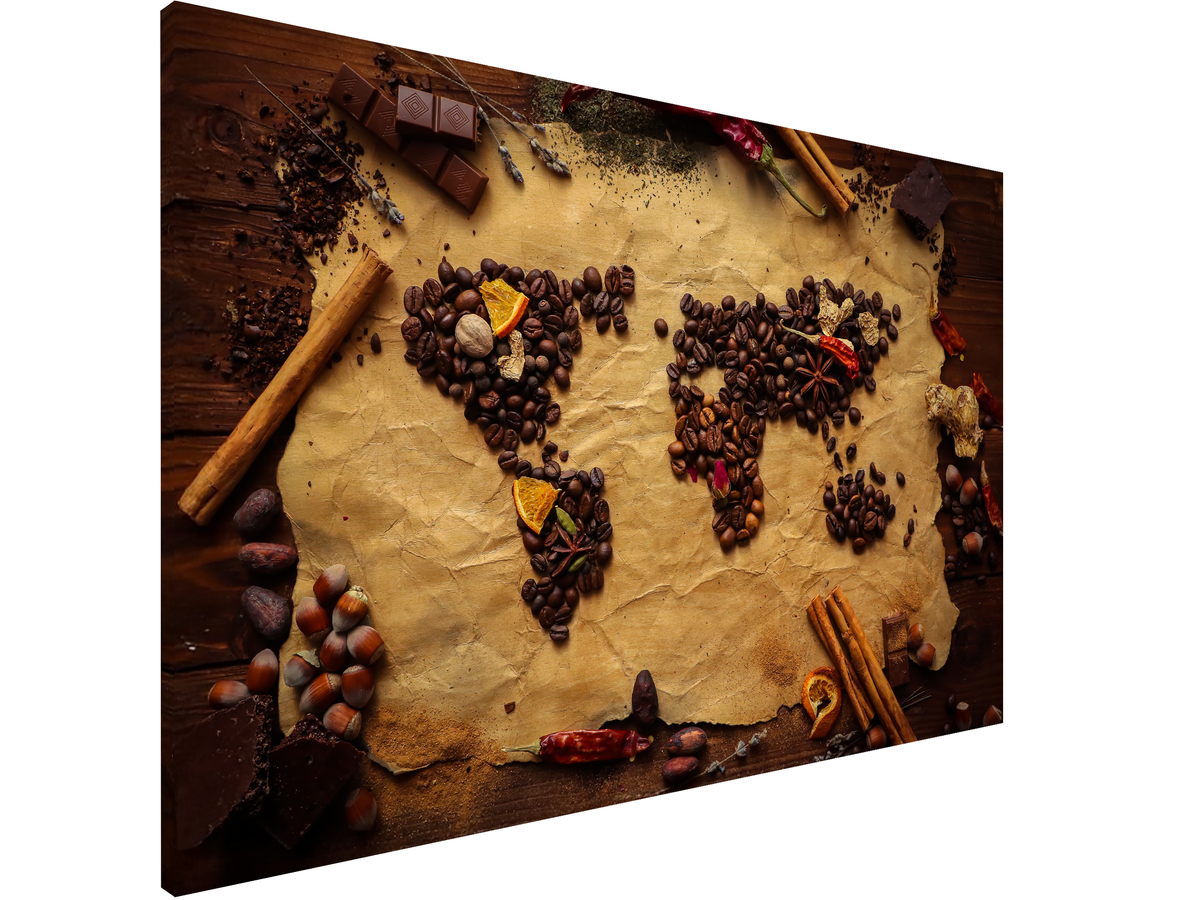 Magnetic Metal Board – Dry-Erase Wall Board & Strong Magnet Bulletin Board for Offices, Homes & Classrooms – Modern & Durable Wall Organizer : Coffee world map