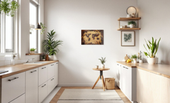 Magnetic Metal Board – Dry-Erase Wall Board & Strong Magnet Bulletin Board for Offices, Homes & Classrooms – Modern & Durable Wall Organizer : Coffee world map