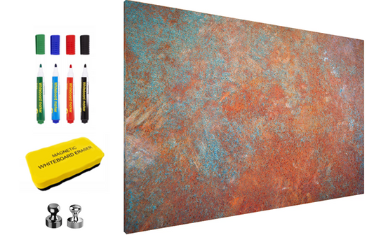 Magnetic Metal Board – Dry-Erase Wall Board & Strong Magnet Bulletin Board for Offices, Homes & Classrooms – Modern & Durable Wall Organizer : Oxidized metal