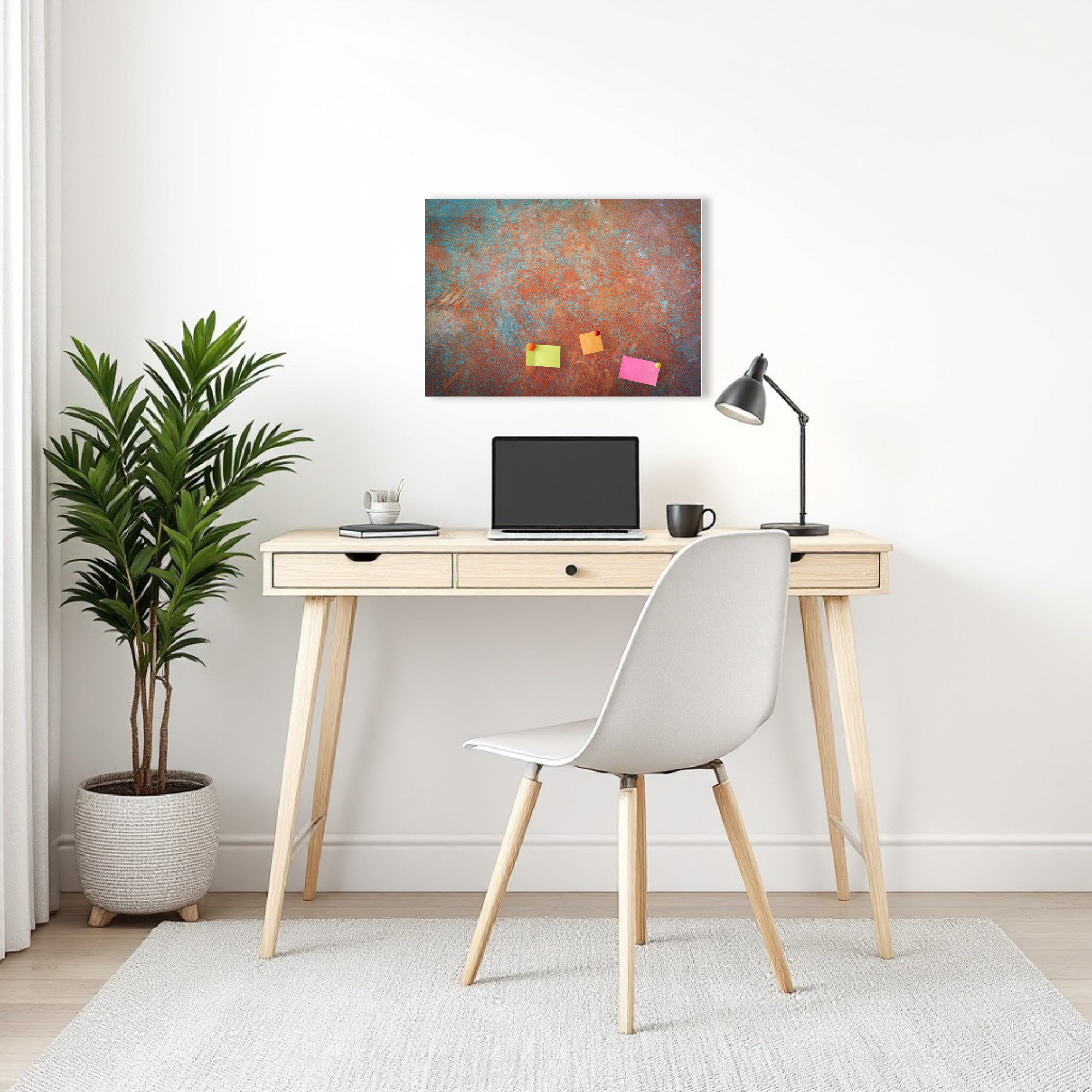 Magnetic Metal Board – Dry-Erase Wall Board & Strong Magnet Bulletin Board for Offices, Homes & Classrooms – Modern & Durable Wall Organizer : Oxidized metal