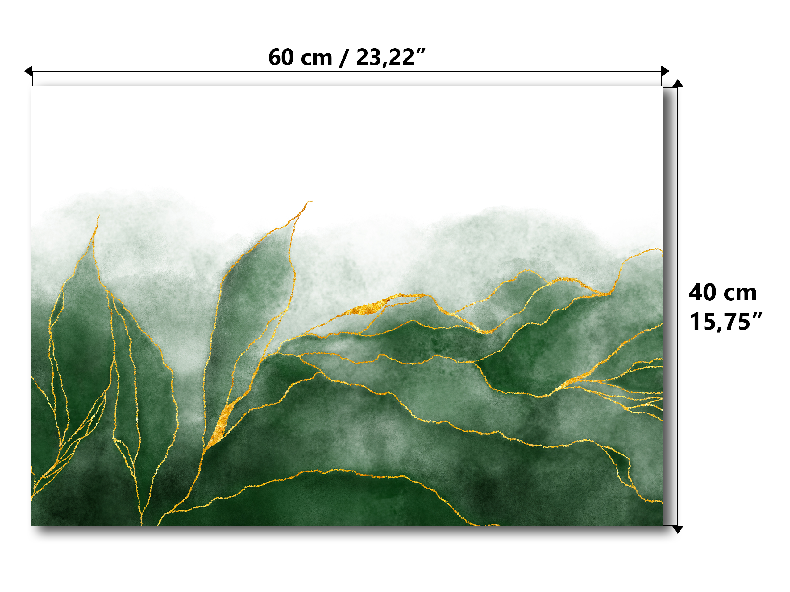 Magnetic Metal Board – Dry-Erase Wall Board & Strong Magnet Bulletin Board for Offices, Homes & Classrooms – Modern & Durable Wall Organizer : Green marble leaves