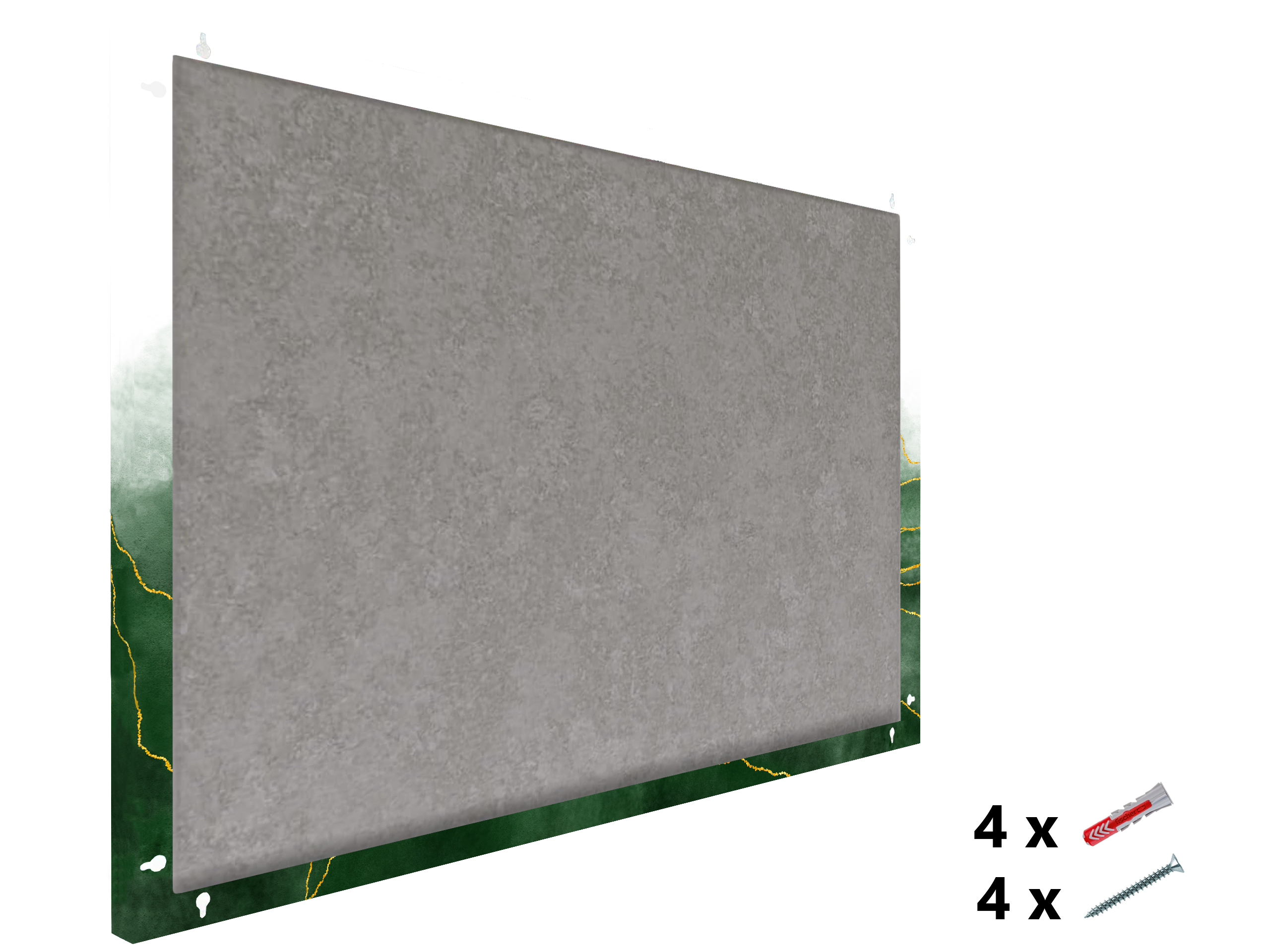 Magnetic Metal Board – Dry-Erase Wall Board & Strong Magnet Bulletin Board for Offices, Homes & Classrooms – Modern & Durable Wall Organizer : Green marble leaves