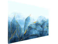 Magnetic Metal Board – Dry-Erase Wall Board & Strong Magnet Bulletin Board for Offices, Homes & Classrooms – Modern & Durable Wall Organizer : Blue marble leaves