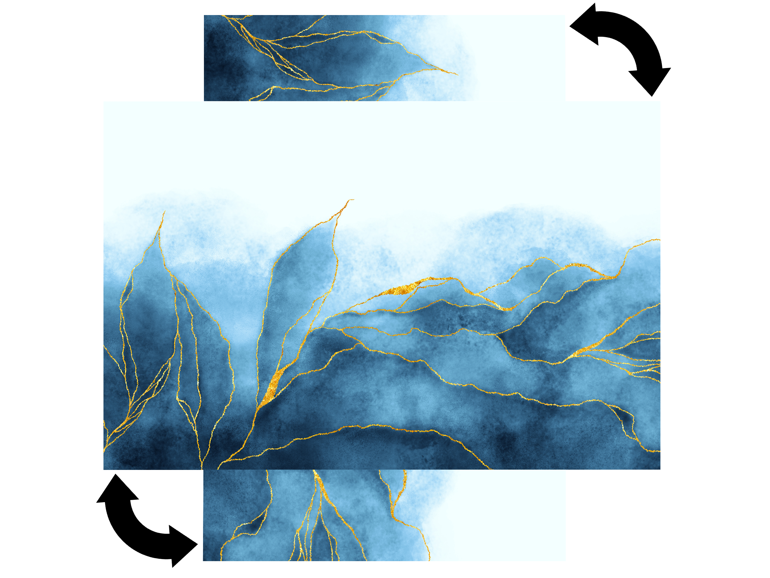 Magnetic Metal Board – Dry-Erase Wall Board & Strong Magnet Bulletin Board for Offices, Homes & Classrooms – Modern & Durable Wall Organizer : Blue marble leaves