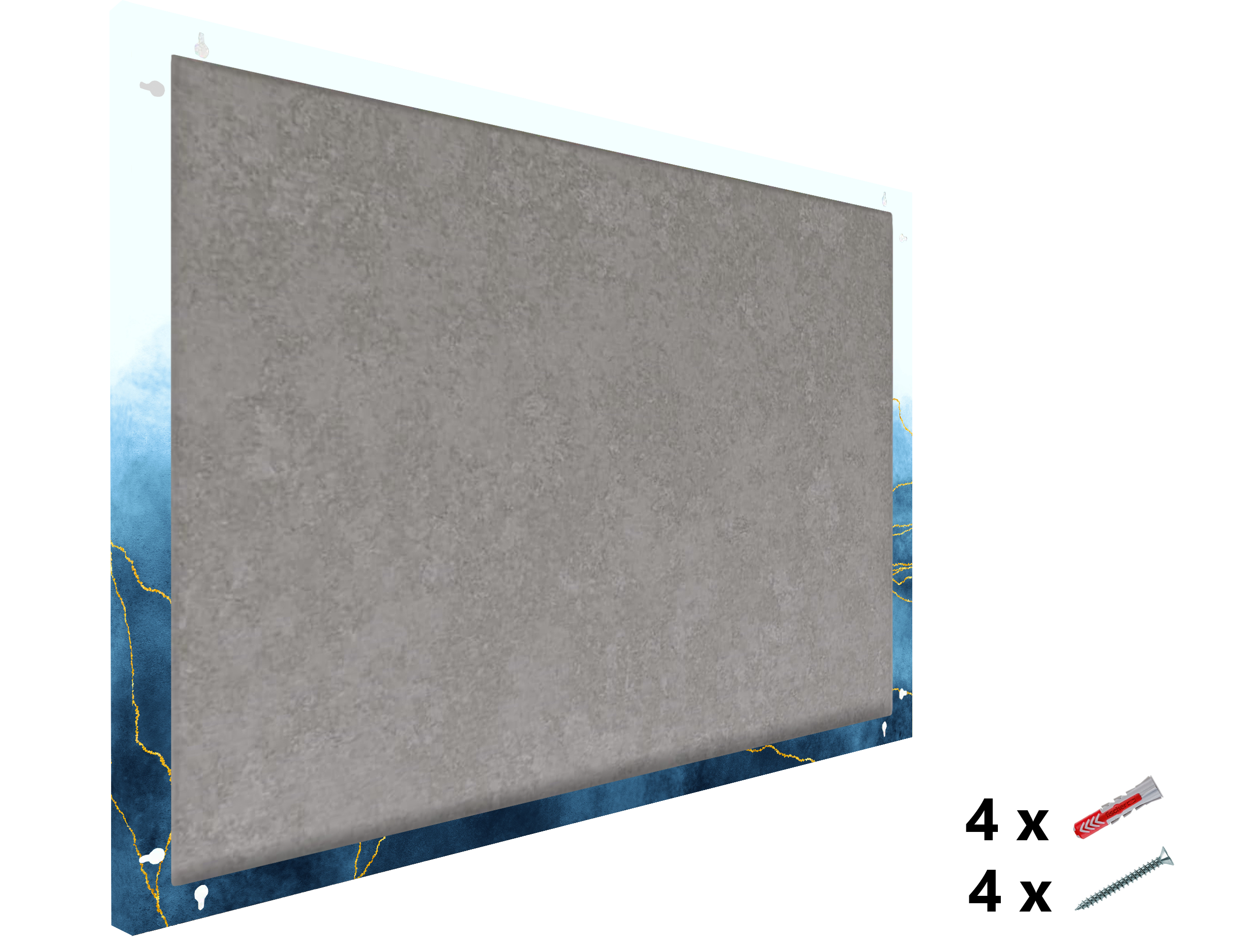 Magnetic Metal Board – Dry-Erase Wall Board & Strong Magnet Bulletin Board for Offices, Homes & Classrooms – Modern & Durable Wall Organizer : Blue marble leaves