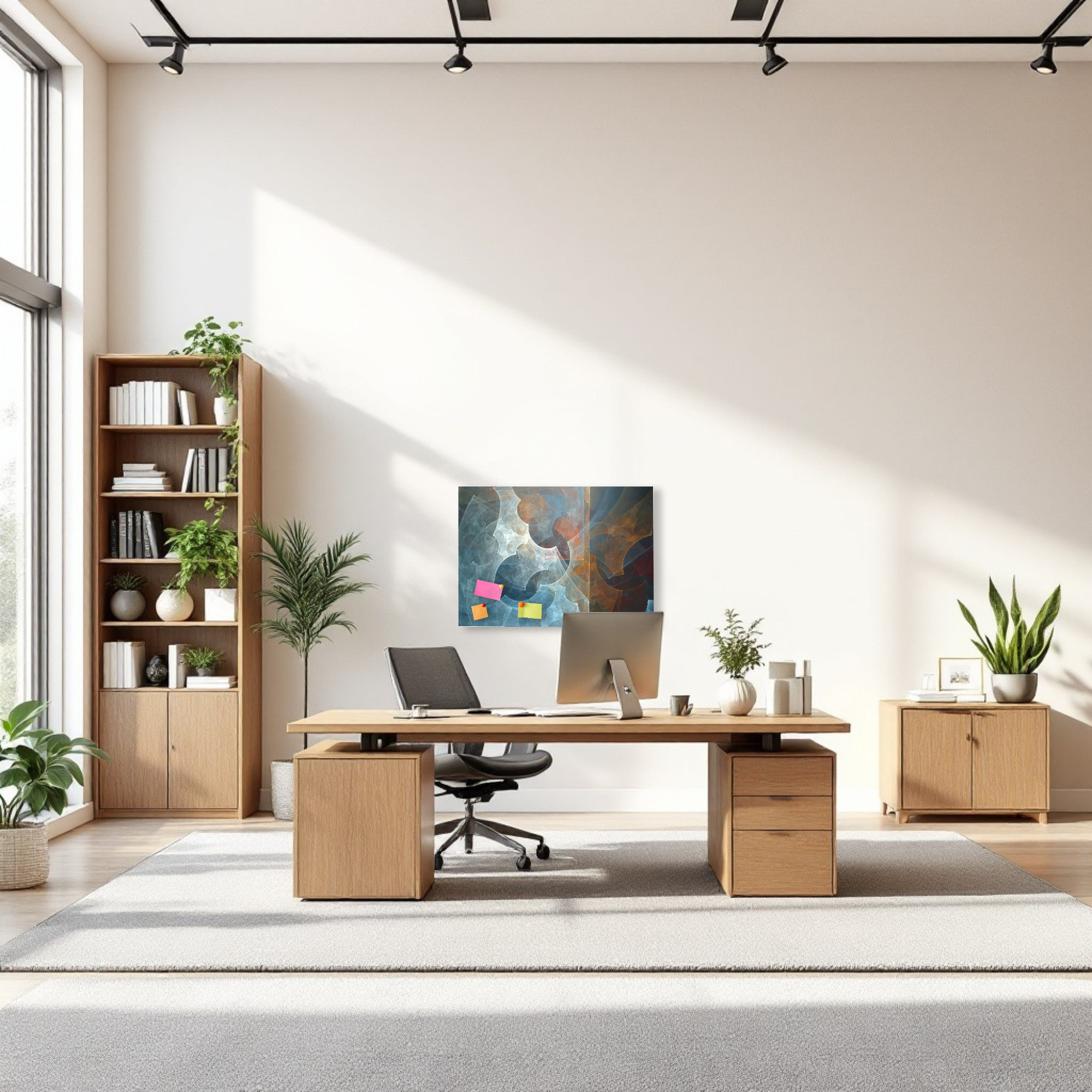 Magnetic Metal Board – Dry-Erase Wall Board & Strong Magnet Bulletin Board for Offices, Homes & Classrooms – Modern & Durable Wall Organizer : Abstraction 1